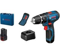 Perceuse-visseuse a percussion Bosch Professional GSB 12V-15 + 10 accessoires + 2 batteries 2,0Ah + Coffret