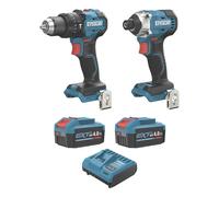 Perceuse visseuse à percussion et visseuse à choc sans fil brushless Erbauer 18V Li-Ion EXT 2 x 4Ah