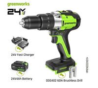 Perceuse-visseuse à percussion - GREENWORKS - DDG402 - Sans fil - 2 vitesses - 1750 tr/min