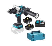 Perceuse visseuse à percussion MAKITA 18V Li-Ion (2x 5Ah) LXT 130Nm + coffret MAKPAC DHP486RTJ