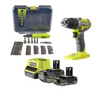 Perceuse-visseuse à percussion - RYOBI - BRUSHLESS - 18V - 54 Nm - 450-1 700 tr/min - 27 200 cp/min + 2 batteries - Chargeur