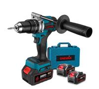Perceuse-visseuse à percussion sans fil 680W Couple 20+3 - ONEVAN - 2x 3AH Batteries - Boîte en plastique