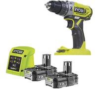 Perceuse-visseuse à percussion sans fil compacte - RYOBI - R18PD2-215G - 18V - Mandrin 10 mm - 2 batteries 1,5 Ah & chargeur 1,5 A