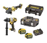 Pack BRUSHLESS DEWALT 18V & 54V : perceuse à percussion + meuleuse d'angle - 2 bat. Li-Ion 6Ah + chargeur & coffret