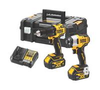 Pack perceuse visseuse à percussion 18V DCD709 + visseuse à chocs 18V DCF809 (2X4AH) en coffret T-STAK - DEWALT - DCK2062M2T