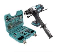 Makita DHP 458Z Perceuse-visseuse à percussion sans fil 18V 91Nm + Jeu de 100 embouts et douilles pour perceuse