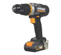 Perceuse visseuse à percussion sans fil Titan 220-240V Li-Ion TXP 1 x 2Ah avec lot de 74 accessoires