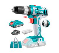 Perceuse-visseuse à percussion sans fil TOTAL, 20 V Li-ion (2x), 2000 mAh, lot de 50 pièces, industriel TIDLI2002