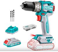 Perceuse-visseuse à percussion sans fil TOTAL, sans balais, 20 V Li-ion (2x), industrielle TIDLI20602E