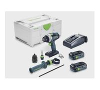 Perceuse-visseuse à percussion sans fil TPC 18/4 TBX4 0 I-Plus QUADRIVE - FESTOOL - avec 2 batteries 4Ah - chargeur - SYSTANER - 57