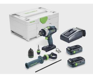 Perceuse-visseuse à percussion sans fil TPC 18/4 TBX4,0 I-Plus QUADRIVE - FESTOOL - avec 2 batteries 4Ah - chargeur - SYSTANER - 579371