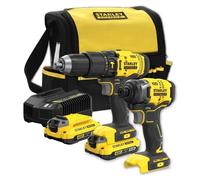 Perceuse visseuse à percussion - STANLEY FATMAX - V20 - 2 outils - 2 batteries 2Ah - 18V