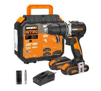 Perceuse-visseuse brushless 20V WORX - WX102 (60 Nm mandrin 13 mm 2 vitesses compacte et légère 2 batteries 2Ah + chargeur)