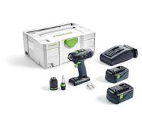 Perceuse visseuse FESTOOL T 18+3 PLUS - 2 Batteries, chargeur, coffret Systainer 2 - 574756