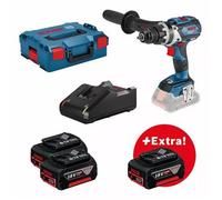 Perceuse visseuse GSR 18V-110 C - BOSCH - avec 3 batteries 18V 5.0Ah + chargeur + L-Boxx - 0615990L8F