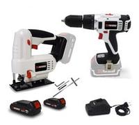 Perceuse visseuse percussion 20V X-Performer XP2CID20LI + Scie sauteuse XPJS20LI - Bois-Acier + 2 Bat. 2 Ah et chargeur