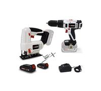 Perceuse visseuse percussion 20V X-Performer XP2CID20LI + Scie sauteuse XPJS20LI - Bois-Acier + 2 Bat. 2 Ah et chargeur