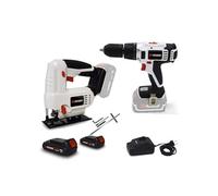 Perceuse visseuse percussion 20V X-Performer XP2CID20LI + Scie sauteuse XPJS20LI - Bois-Acier + 2 Bat. 2 Ah et chargeur