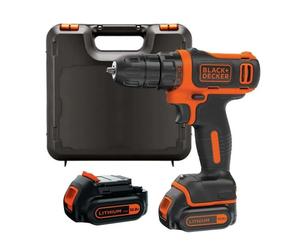 Perceuse-visseuse sans fil 10.8V ultra compacte - BLACH+DECKER - avec 2 batteries 10.8V 1.5Ah - Coffret - BDCDD12K1B-QW