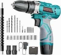 Perceuse Visseuse sans Fil 12V Compacte - Kit Complet pour la Maison : 25 Nm, 2 Batteries 2000 mAh, 25+3 Positions, Coffret 24 Accessoires avec Sac - Idéale pour Montage de Meubles & Bricolage