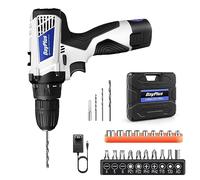 Perceuse Visseuse Sans Fil 12V, Perceuse Électrique à Percussion, Couple 18+1, 45Nm, Mandrin 3/8", 2 Vitesses, Lumière LED, Visseuse Devisseuse Pour Ciment, Béton, Plafond, Brique, Mur, Blanc