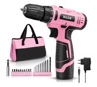 Perceuse-visseuse sans fil 12V, visseuse sans fil, sac de rangement, 20Nm, perceuse-visseuse rose pour bricolage