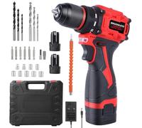 Perceuse Visseuse Sans Fil 16.8V, Visseuse Devisseuse Sans Fil avec 2 Batteries 2.0Ah, 45Nm Moteur Sans Balais, avec LED Perceuse Percussion Sans Fil, 21+1 Réglages de Couple, 2 Vitesses