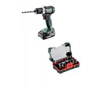 Perceuse visseuse sans fil 18V 2 x 2 Ah Li-Power BS18L BL avec coffret embout de vissage 15 pièces METABO