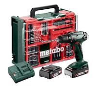 Perceuse-visseuse sans fil 18V BS18 - METABO - avec 2 batteries 18V 2,0 Ah - chargeur et coffret d'accessoires - 602207710