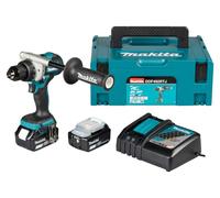 Perceuse-visseuse sans fil 18V - MAKITA -avec 2 batteries 5Ah - chargeur rapide - MAKPAC - DDF492RTJ