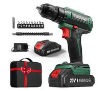 Perceuse Visseuse Sans Fil 20V, Perceuse Devisseuse Sans Fil Max 42Nm, Visseuse Devisseuse 2 Vitesses, Compatible avec Batteries Makita, Batterie de 2000mAh, 25+1 Couple, 10mm Mandrin, LED
