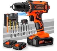 Perceuse Visseuse Sans Fil 20V,Visseuse Devisseuse Sans Fil avec 2 Batteries 2.0Ah,42Nm,25+1 Réglages de Couple,2 Vitesses,LED