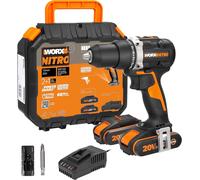 Perceuse-visseuse sans Fil 20V WX100.9, Couple Max de 30Nm, Mandrin ¿10mm, 2 Vitesses Variables, Lumière Led, Légère et Compacte, Sans Batterie ni Chargeur