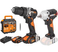 Perceuse-visseuse sans Fil 20V WX100.9, Couple Max de 30Nm, Mandrin ¿10mm, 2 Vitesses Variables, Lumière Led, Légère et Compacte, Sans Batterie ni Chargeur