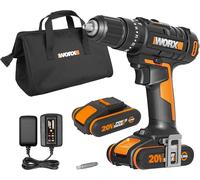Perceuse-visseuse sans Fil 20V WX100.9, Couple Max de 30Nm, Mandrin ¿10mm, 2 Vitesses Variables, Lumière Led, Légère et Compacte, Sans Batterie ni Chargeur
