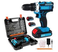 Perceuse visseuse sans fil, 21V, 23 pièces, mandrin sans clé 3/8"",perceuse à 3 embrayages 25/3 avec lampe de travail,45Nm,2