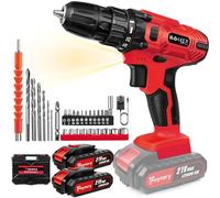 Perceuse Visseuse Sans Fil 21V, 45N.mPerceuse Devisseuse Sans Fil avec Batterie 2 * 2.0Ah,25+1 Réglages de Couple,29 Accessoires et Valise,2 Vitesses,pour la réparation de la maison, le bricolage