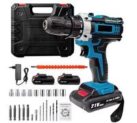 Perceuse visseuse sans fil, 21V, tournevis électrique, marteau perforateur électrique, Mini perceuse à main sans fil, 2 batteries