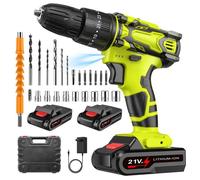 Perceuse Visseuse Sans Fil 21V, Visseuse Devisseuse avec 2 Batteries, 42Nm Percussion, 25+3 Réglages de Couple Perceuse, 2 Vitesses