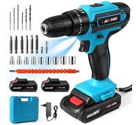 Perceuse Visseuse Sans Fil 21V, Visseuse Devisseuse avec Batteries 1300 * 5mah, 32N.m Percussion, 25+3 Réglages de Couple, 24 Accessoires, 2 Vitesses, LED, pour Projet de Bricolage