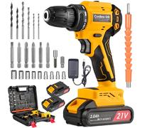 Perceuse Visseuse Sans Fil 21V: Visseuse Devisseuse Sans Fil avec 2 Batteries 2000mAh, Brushless 80Nm, 26 Embouts, Mallette, Kit Complet pour Bricolage Maison