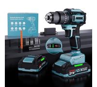 Perceuse Visseuse Sans Fil 21V, Visseuse Devisseuse Sans Fil avec Batterie 2.0Ah, 40Nm Max, 24+3 Réglages de Couple, 20 Accessoires, 3 Vitesses pour Projet de Bricolage (Perceuse électrique A)