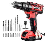 Perceuse Visseuse Sans Fil 21V, Visseuse Devisseuse Sans Fil avec Batterie 2.0Ah, Perceuse Percussion 42Nm, 25+3 Réglages de Couple, 2 Vitesses, LED, 23 Accessoires pour Bricolage