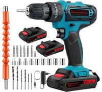 Perceuse Visseuse Sans Fil 28V, Perceuse Visseuse Devisseuse Sans Fil, pour le Bricolage, 25+3 Réglages de Couple, 24 Accessoires