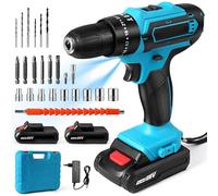 Perceuse Visseuse Sans Fil 28V, Visseuse Devisseuse avec Batteries 2.0Ah, 24 Accessoires, Kit Combiné d'outils électriques Pour Hommes et Femmes Réparation de Bureau (Le Kit Bleu)