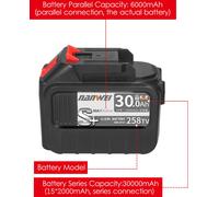 Perceuse-visseuse sans fil 2Pack 21V 6.0A Batteries Max Torque 200N.m 1/2 Inch Metal Keyless Chuck 20+3 Position 0-1550RMP Variable Speed Impact Hammer Drill Screwdriver With PlasticTool Box