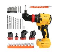 Perceuse-visseuse sans fil 4 en 1 compatible avec batterie DEWALT 20 V, visseuse électrique 21 V-50 Nm, avec 4 mandrins à serrage rapide remplaçables et 21 réglages de couple (sans