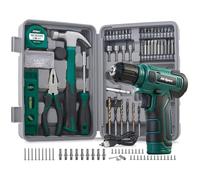 Perceuse-Visseuse Sans Fil 8V - Kit 102 Pièces, Batterie 1500mAh Recharge USB, 10Nm, 800 tr/min, LED - Coffret Outils Complet Vissage Perçage Bois Plastique Bricolage Maison Réparation Vert