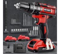 Perceuse Visseuse Sans Fil, BETENST Visseuse Devisseuse Sans Fil 21V, Perceuse Percussion 42Nm avec 2 Batteries 2.0Ah, 25+3 Réglages de Couple, LED, 2 Vitesses, 30 Accessoires pour la Bricolage