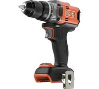 BLACK+DECKER Perceuse-visseuse sans fil et sans balais 18V, couple puissant de 50Nm,mandrin sans clé de 13mm, boîte de vitesse à 2 rapports, lampe de travail LED, sans batterie ni chargeur,BLD682XN-XJ